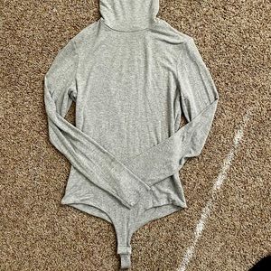 Windsor Grey Turtleneck Thong Bodysuit Size Large